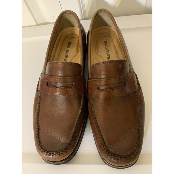 Johnston & Murphy Men’s Sz 9 1/2 M‎ Ainsworth Brown Sheepskin Penny Loafer Shoe - Picture 1 of 9